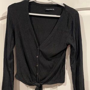 Abercrombie and Fitch tie front ribbed top